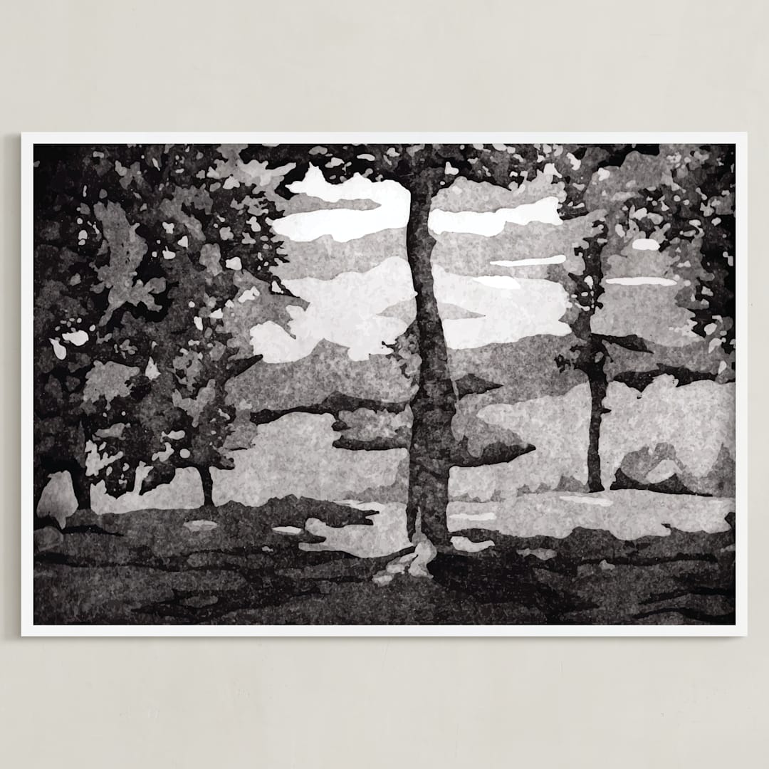 "North Carolina" - Art Print in Black and White by Adelina S. Keenan - Framed