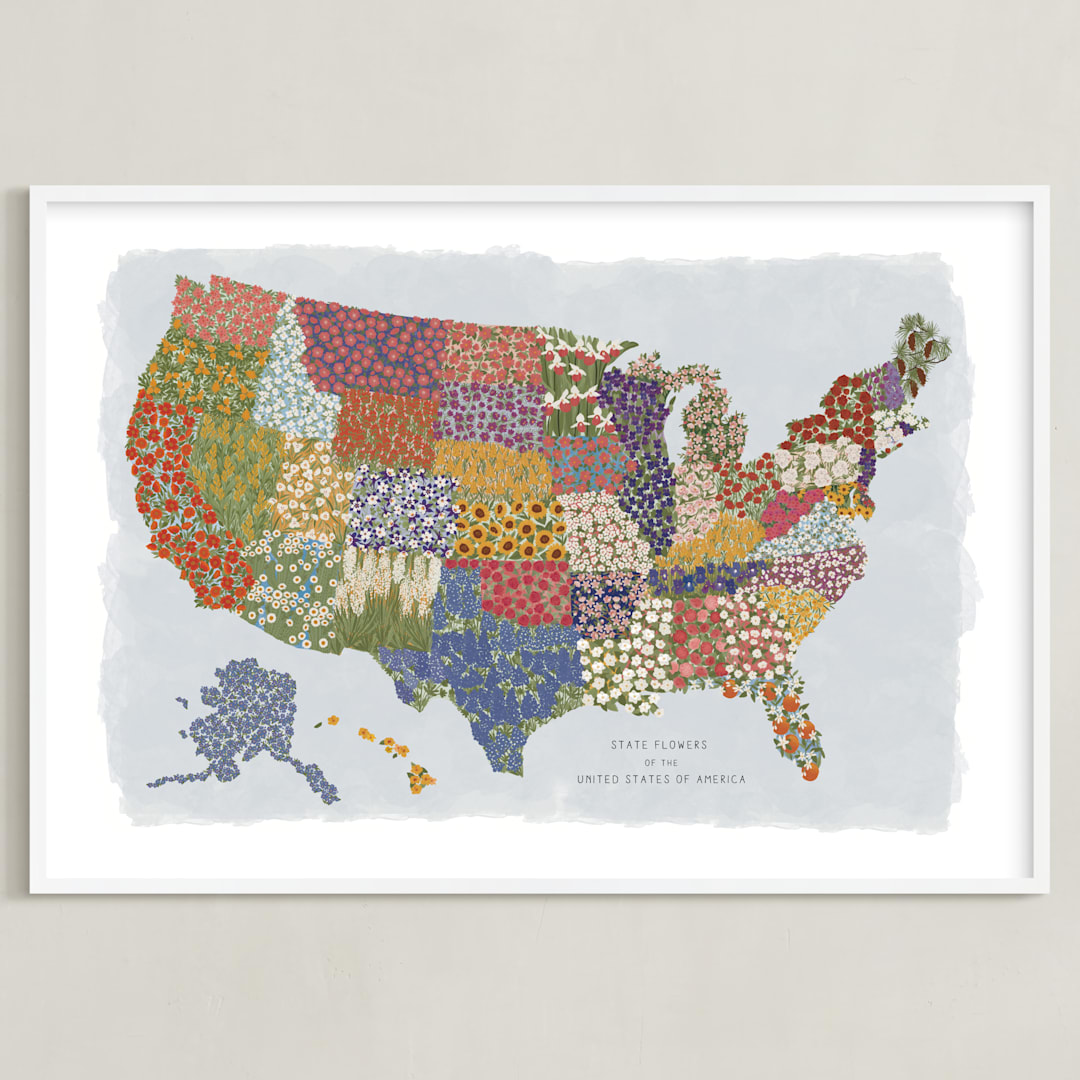 "USA in Bloom" - Art Print in Provincial by Jenna Holcomb - Framed
