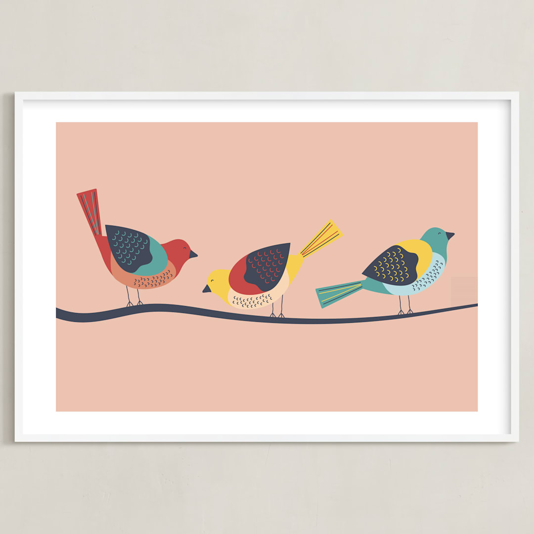 "Out on a Limb" - Art Print in Sunset by Wild Lily Designs - Framed