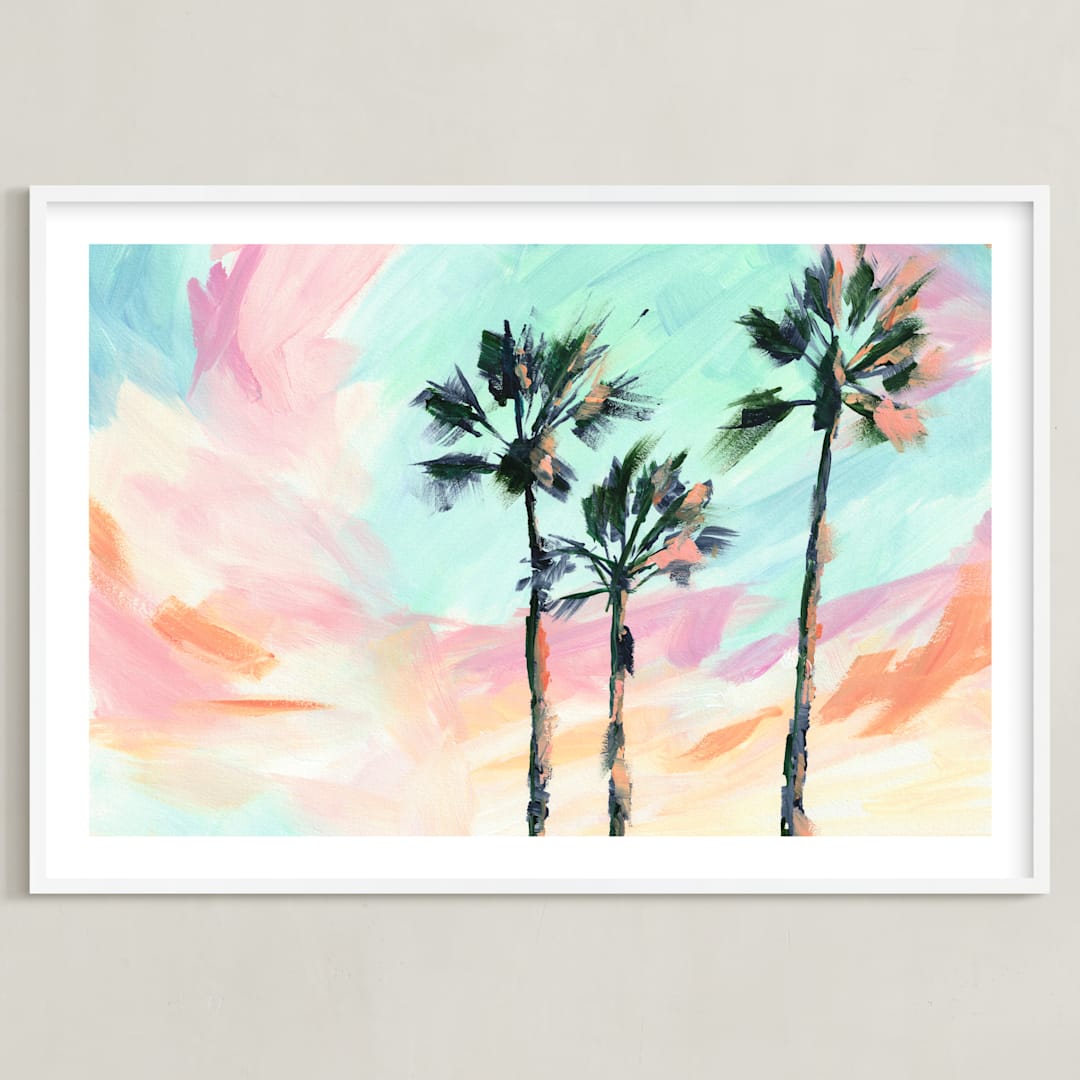 "Ocean Avenue" - Art Print in Sunset by Holly Whitcomb - Framed