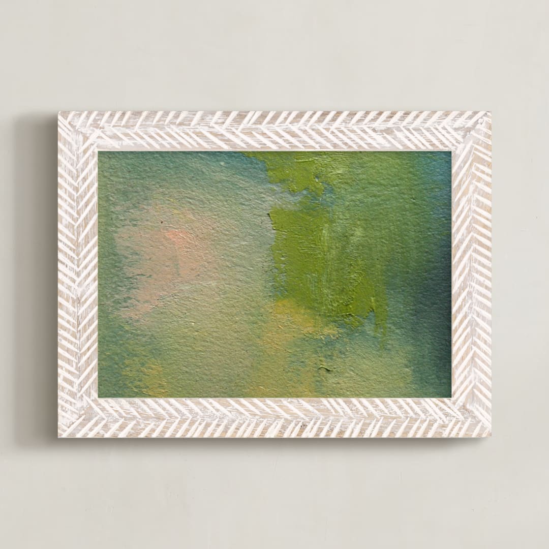 "Sap Sky and Earth" - Art Print in Sap Green by Lynne Millar - Framed