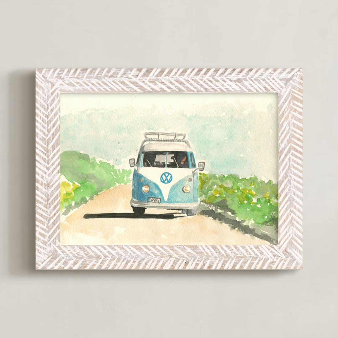 "Summer Road Trip" - Art Print in Summer by Roxanne Fay - Framed