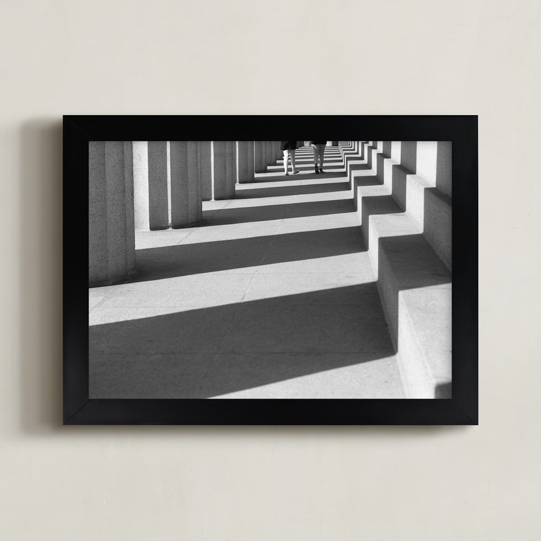 "Light and Shadows" - Art Print in Black & White by Dawn Smith - Framed