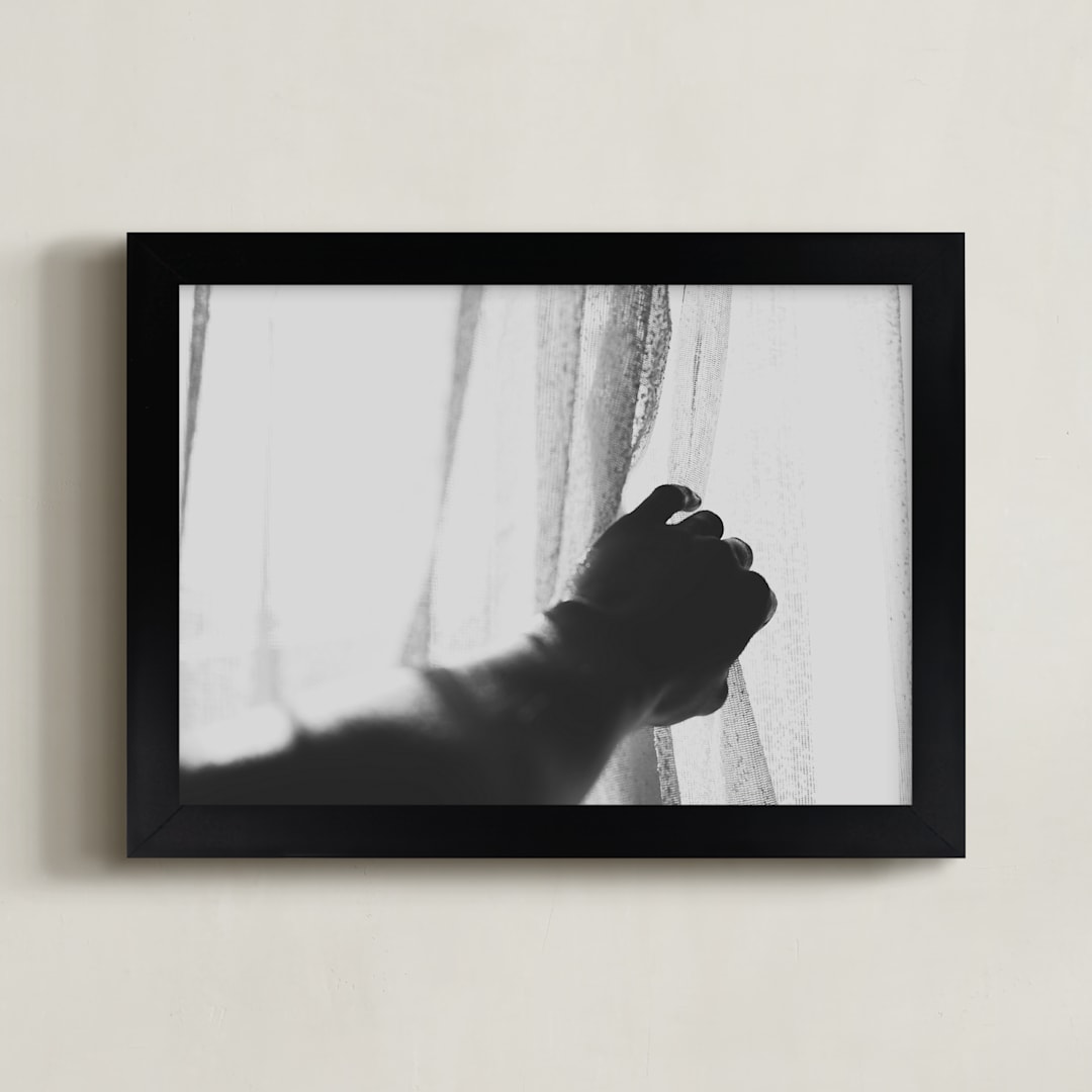 "Let the light in" - Art Print in Black and white by Catherine Culvenor - Framed
