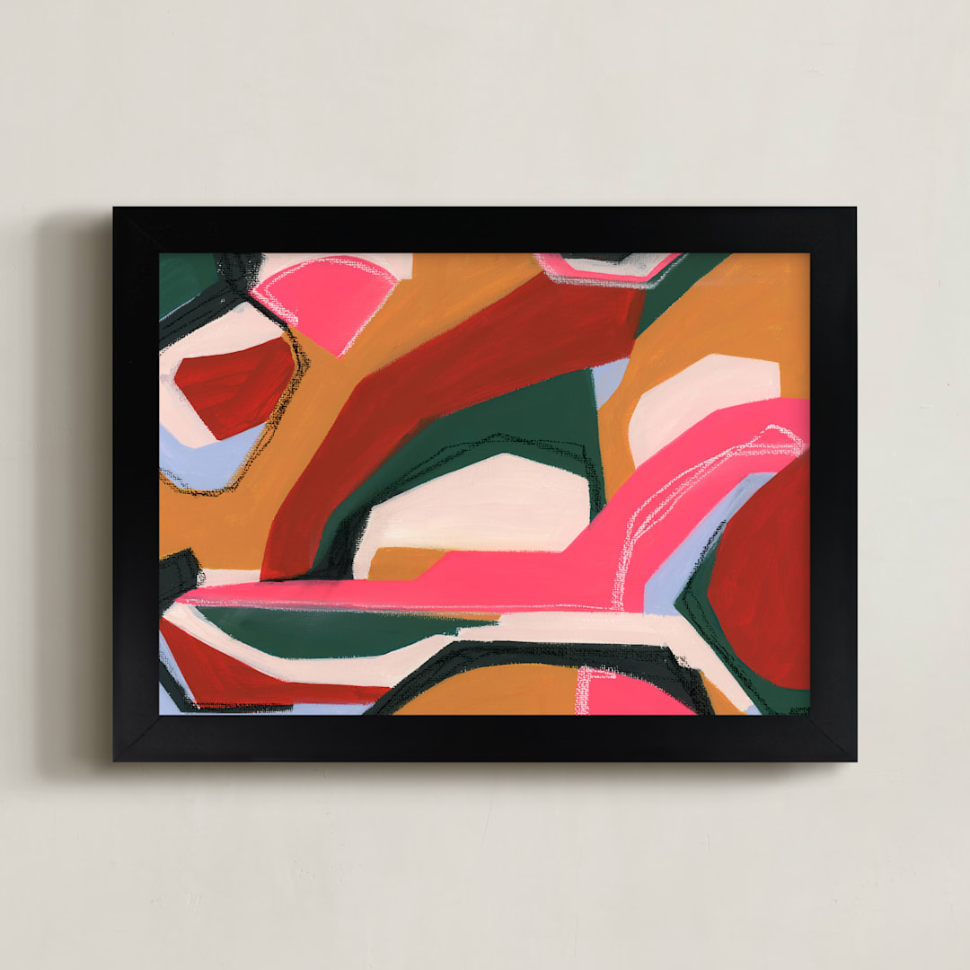 "Deep Pink Division" - Art Print in Deep Pink by Eunmee Studio - Framed