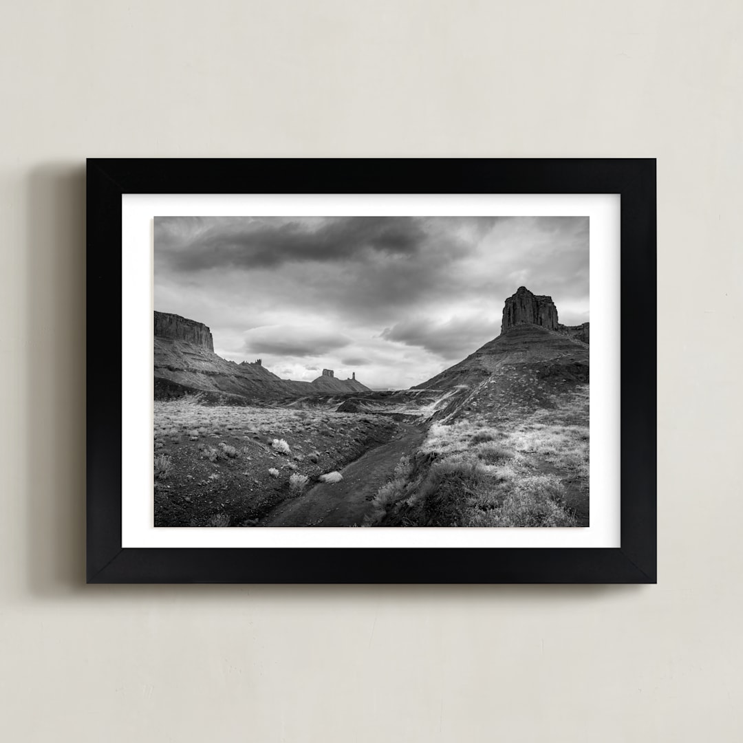 "buttes & mesas II" - Art Print in Desert Grey by Eric Clegg - Framed