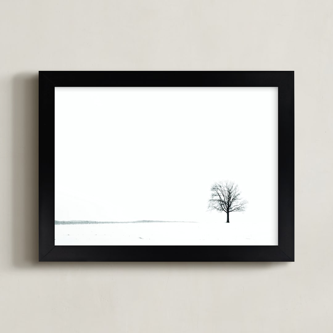 "Winter Tree" - Art Print in Snow by Robin Ott - Framed