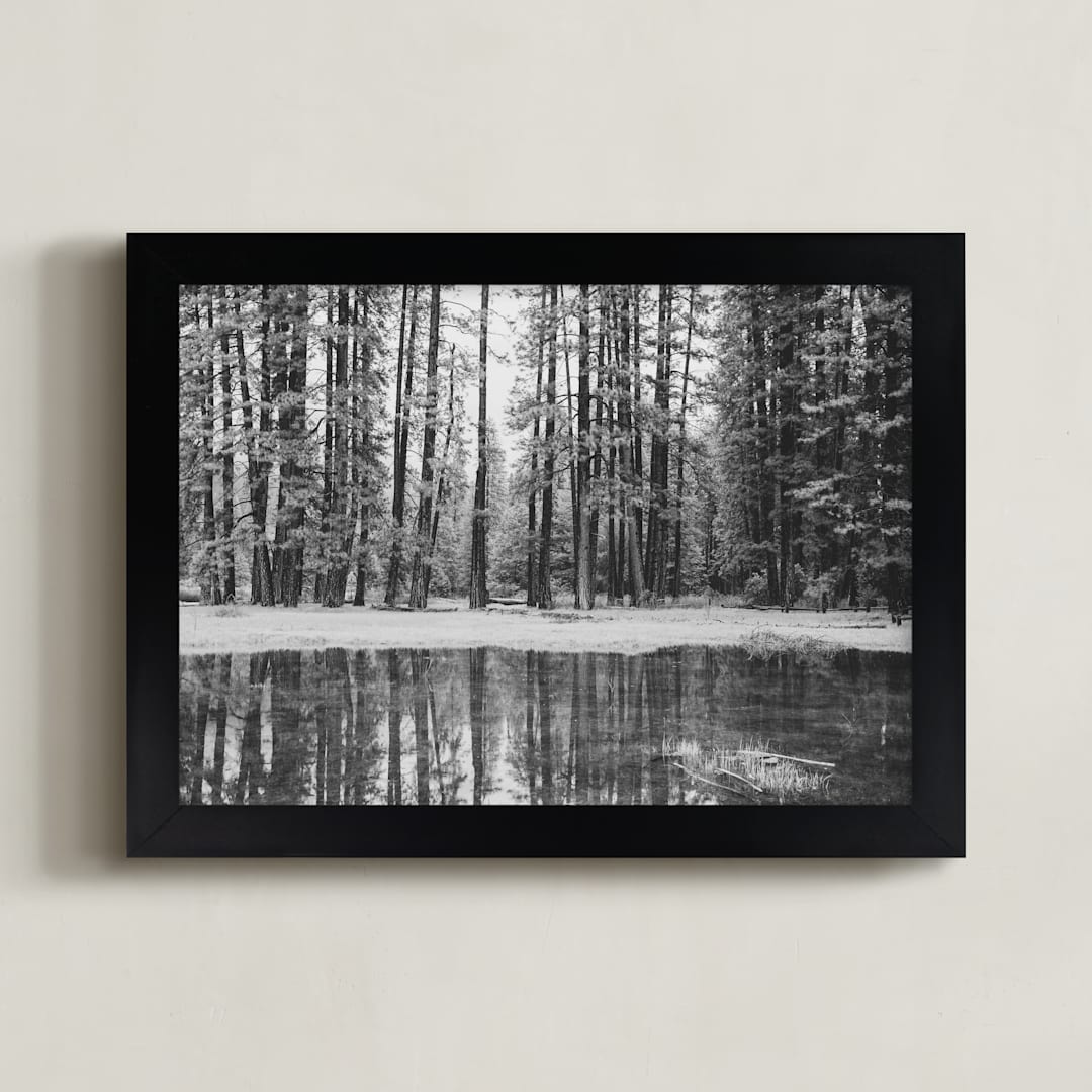 "Hazy Mirror" - Art Print in Black & White by Tania Medeiros - Framed