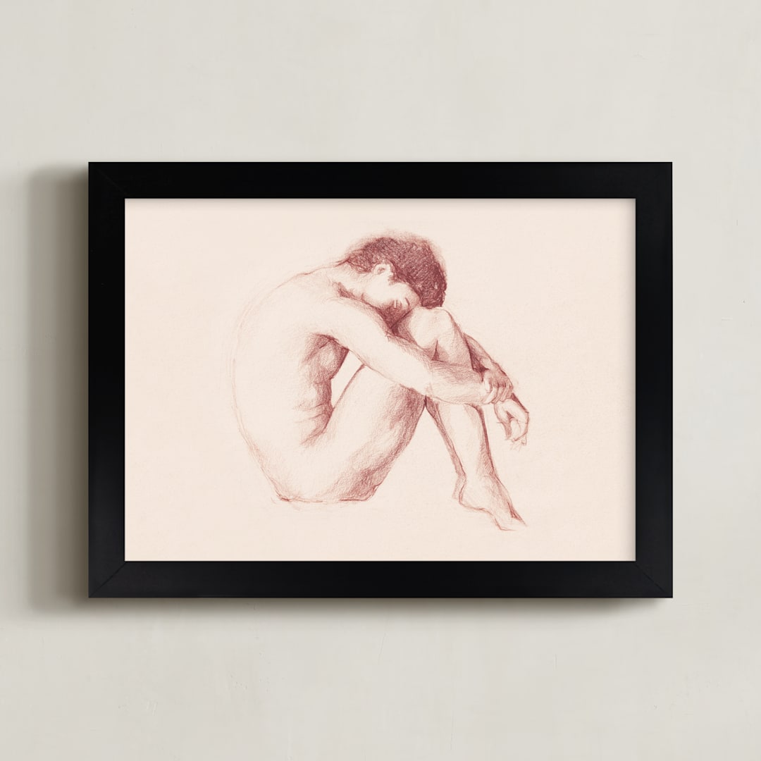 "Classic Body" - Art Print in Cream by Marta Crea - Framed