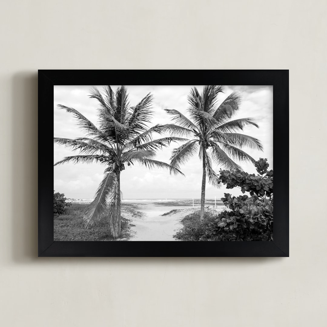 "Coconut gate" - Art Print in black by Eliane Lamb - Framed