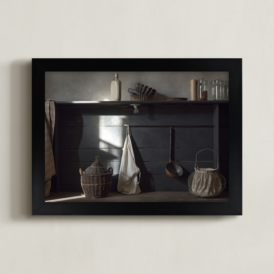 "Comfort Room" - Art Print in Earthy Brown by Andy Mars - Framed