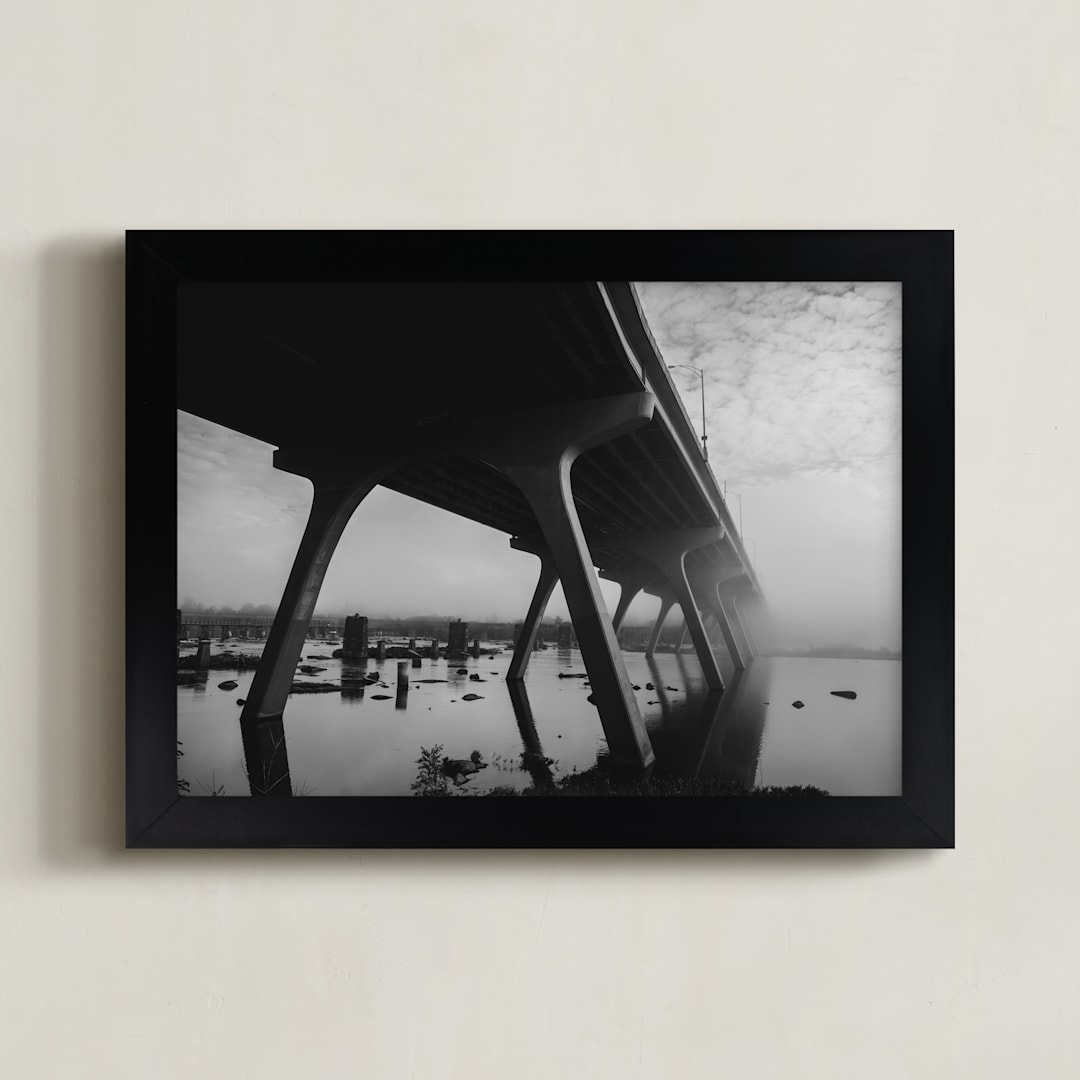 "Life is Foggy" - Art Print in Foggy Black by Curtis Newkirk - Framed