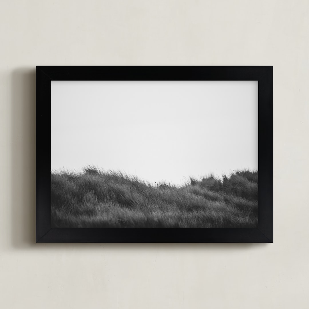 "winter dunes" - Art Print in black and white by Crystal Lynn Collins - Framed