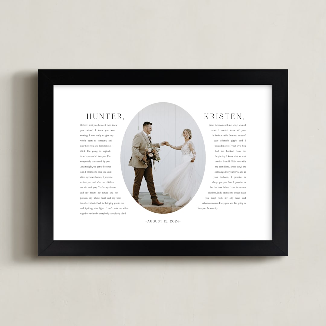 "Our Vows: Framed Photo" - Framed Photo in White by Sarah Curry - Framed