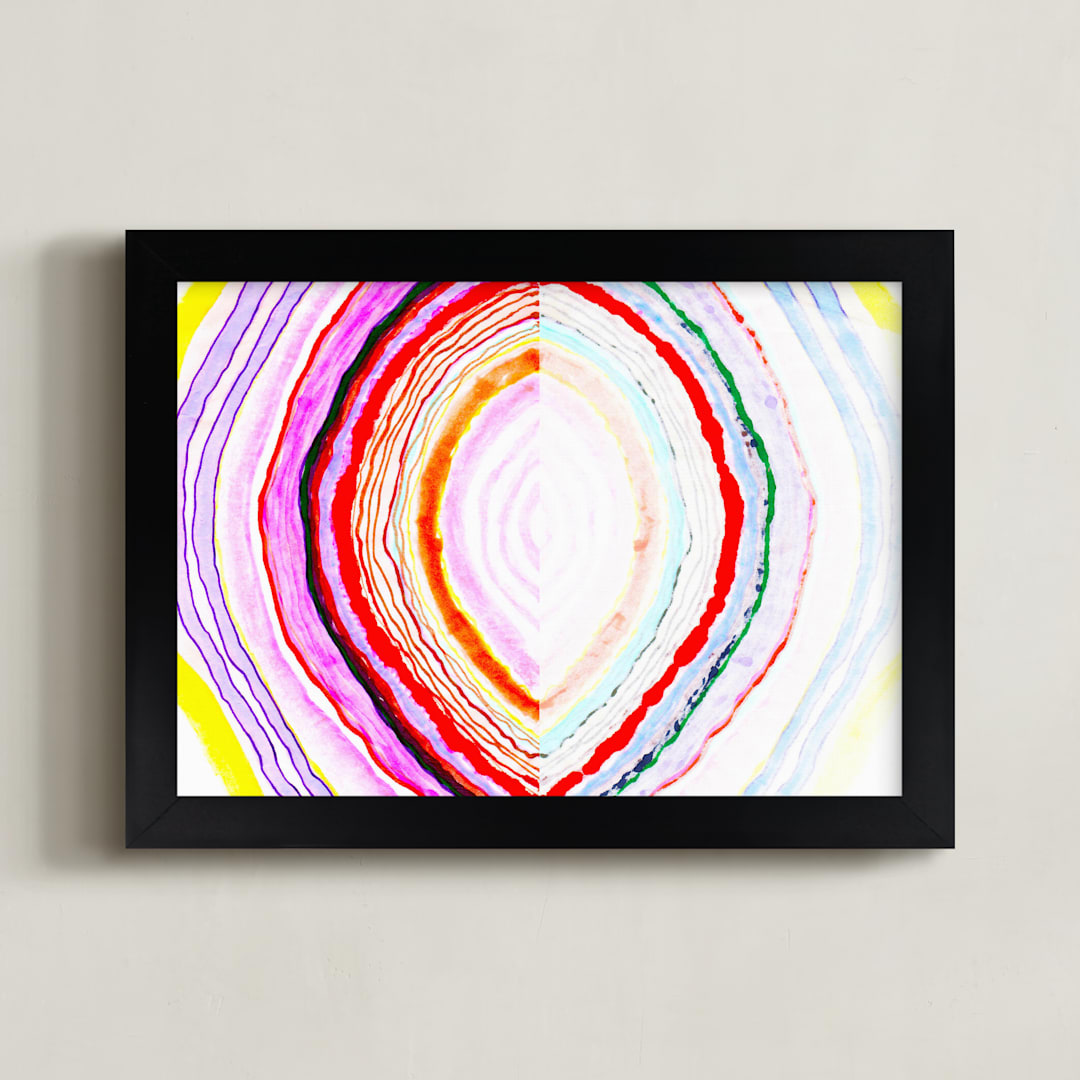 "Great with Agate No 1" - Art Print in HOT PINK by HAPI ART - Framed