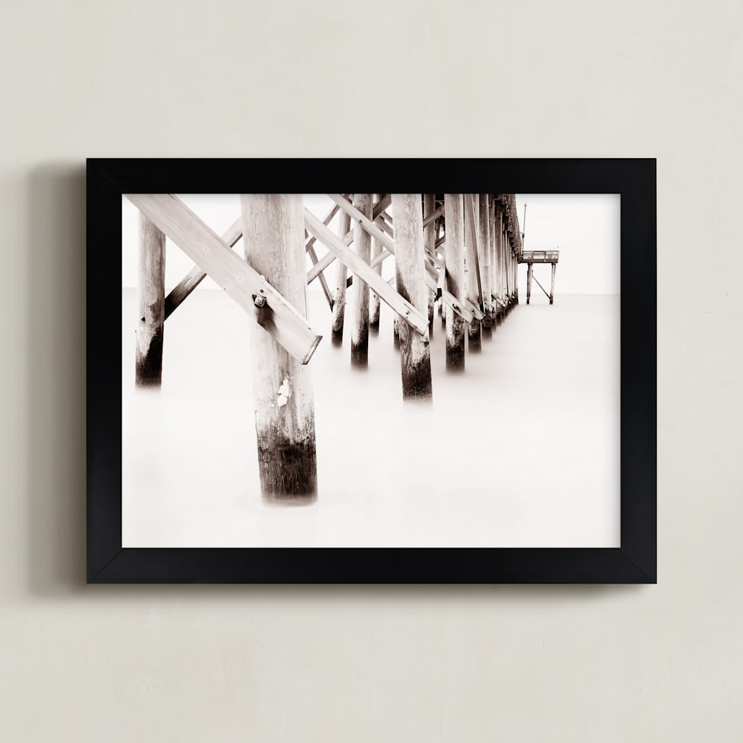 "The Full Length of Waves" - Art Print in Seagull by Matthew Koehnemann - Framed