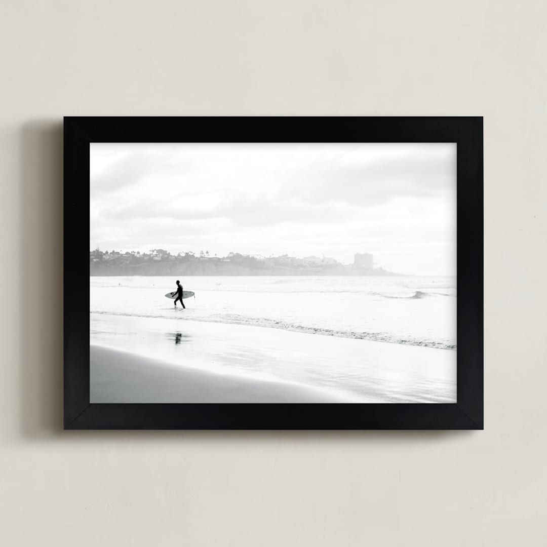"Monochrome Coasts" - Art Print in Monochrome by Matthew Sampson - Framed