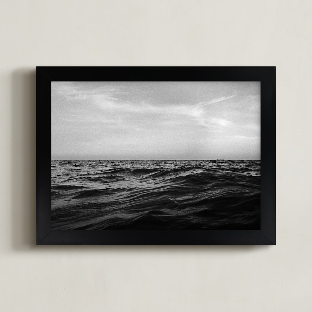 "Lost At Sea" - Art Print in black and White by Cade Cahalan - Framed