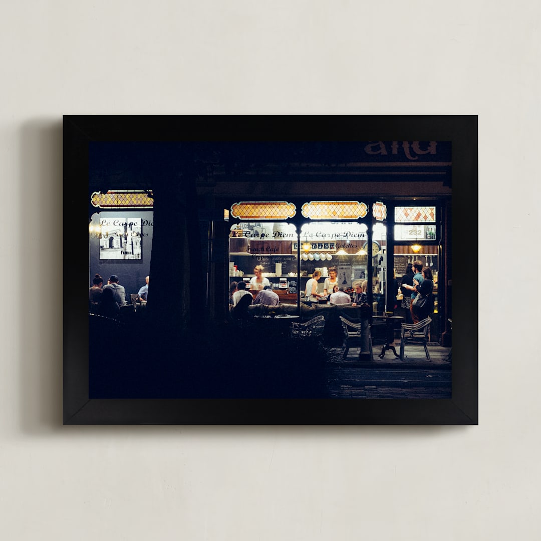 "Paris Nights" - Art Print in Night by Monday Project - Framed