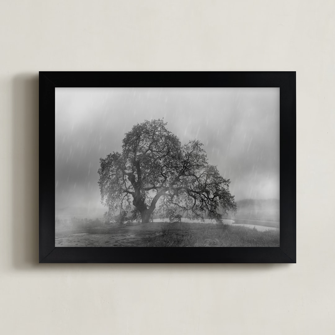 "in the rain" - Art Print in Stormy by Crystal Lynn Collins - Framed