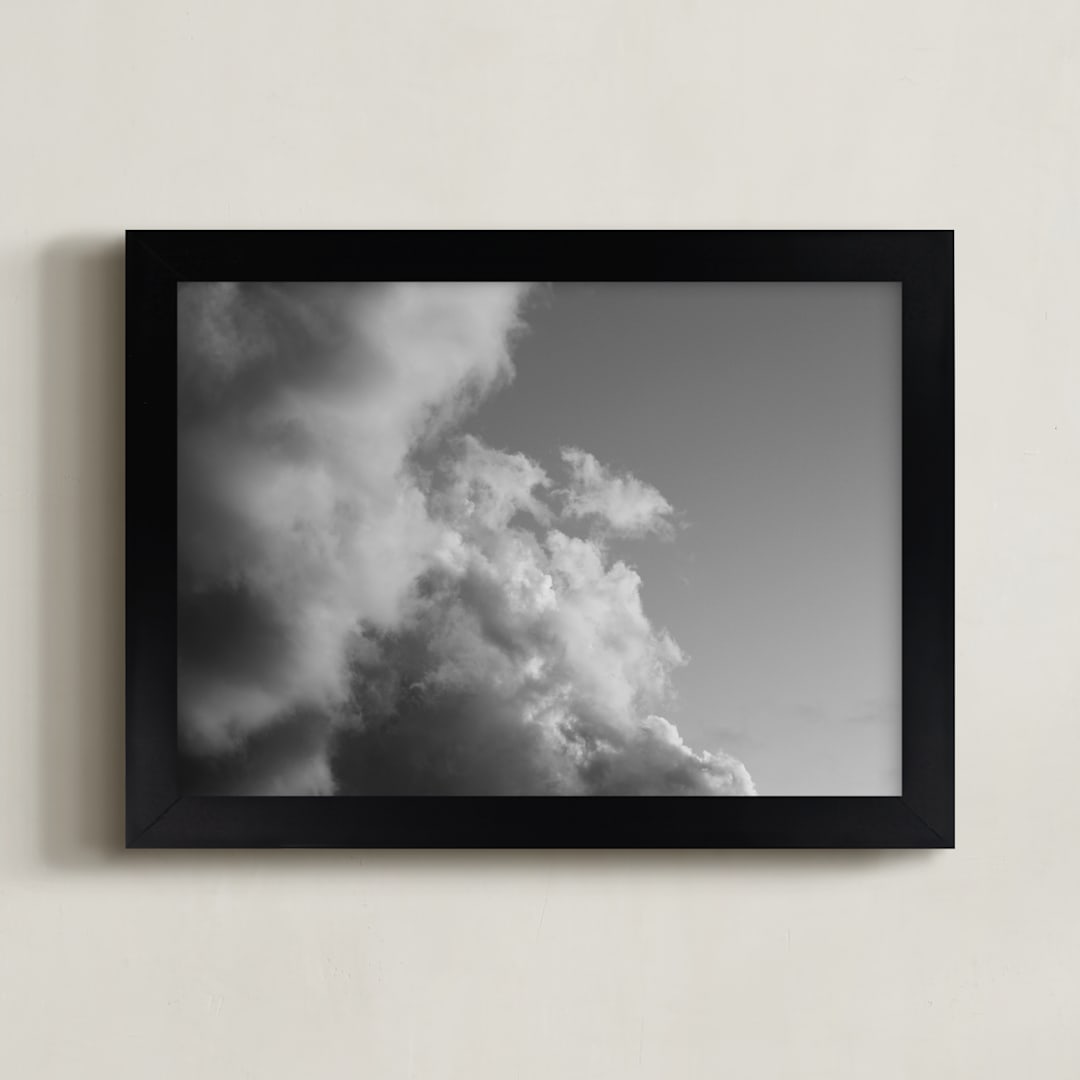 "Stormy Skies" - Art Print in Grey by Claire Duda - Framed