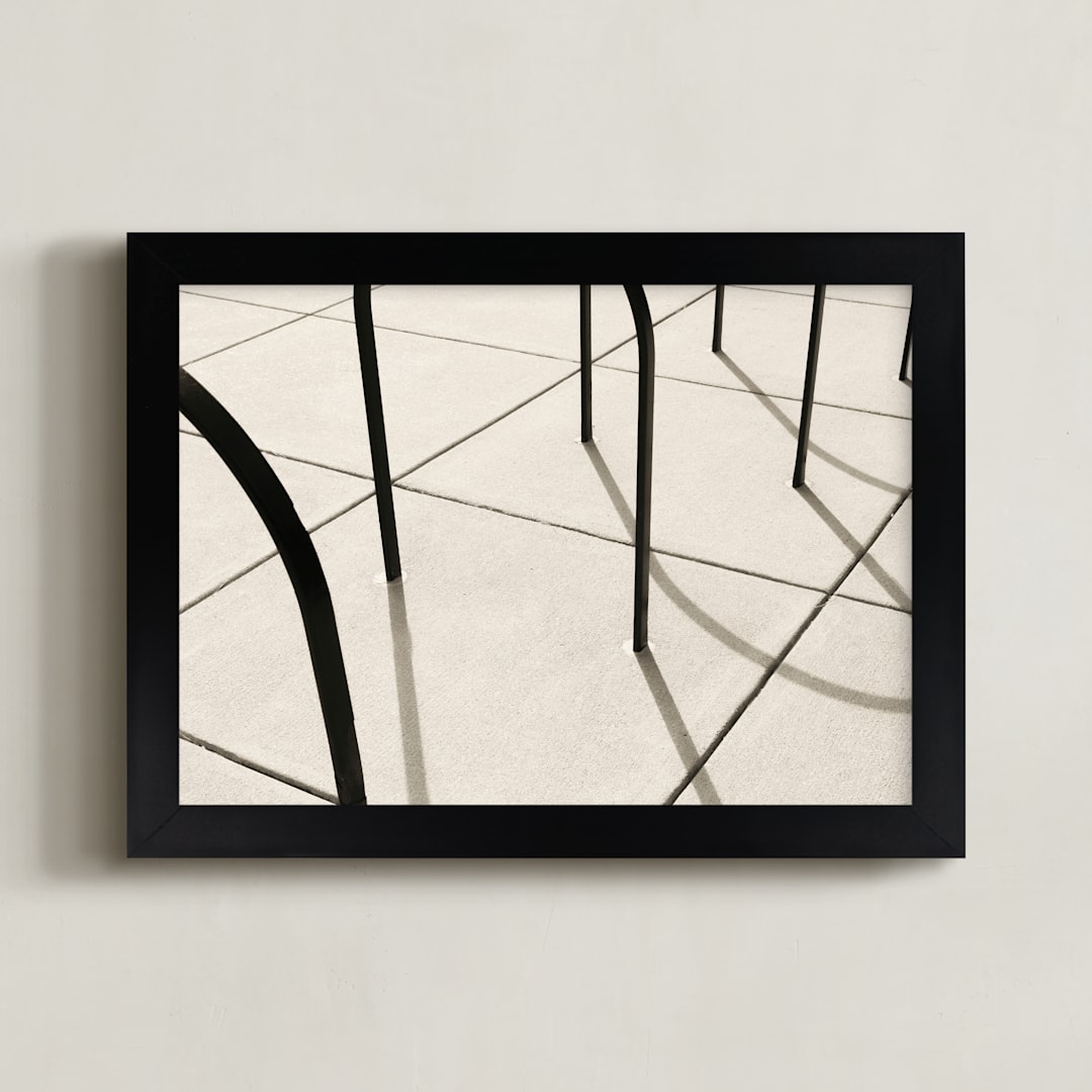 "Curves and Lines" - Art Print in Sepia by Megan Monismith - Framed