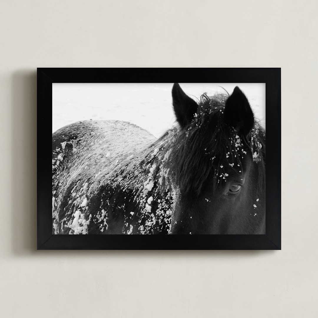 "A Shadow In A Storm" - Art Print in Black and White by Leslie Le Coq - Framed