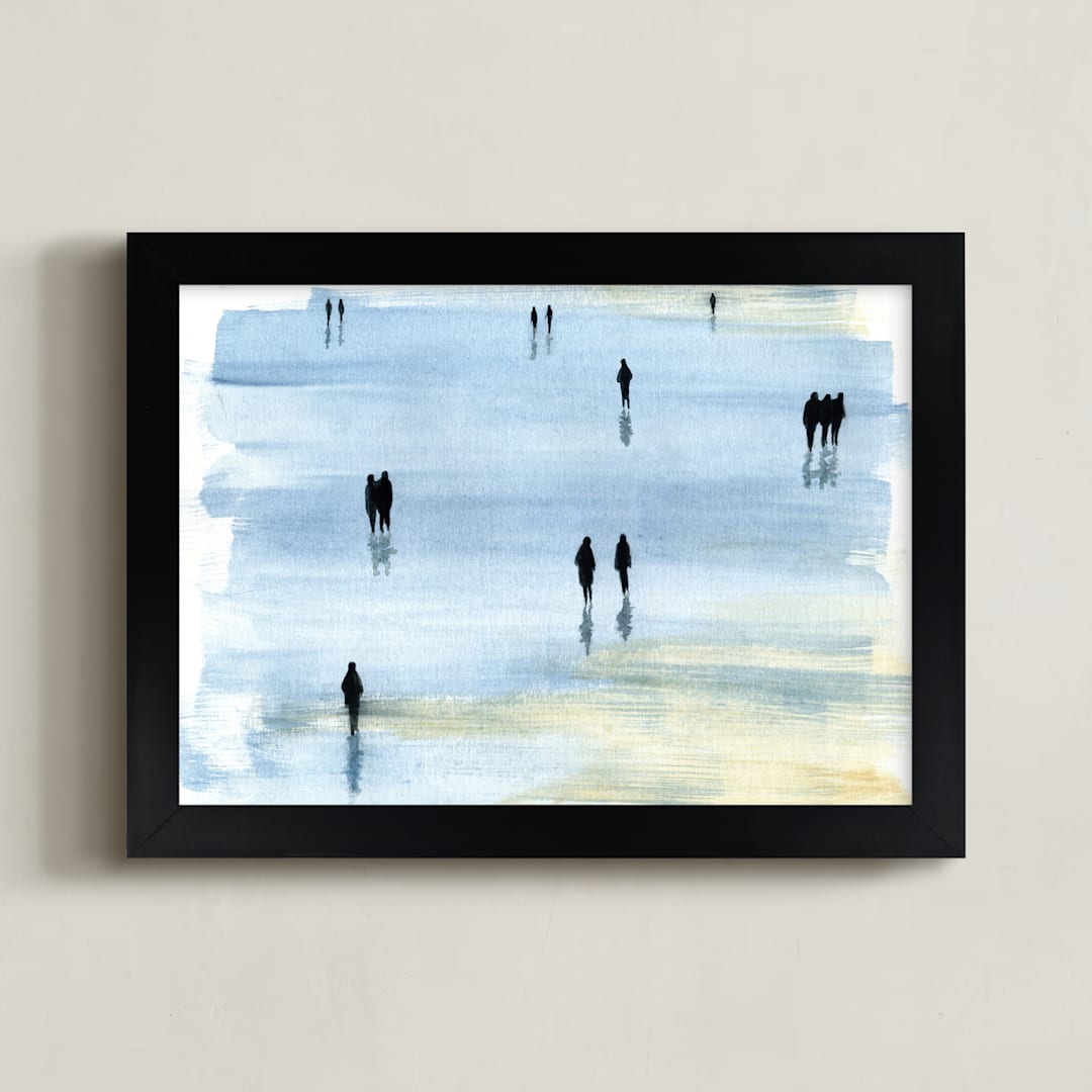 "Nostalgia" - Art Print in Blue sea by Lulaloo - Framed