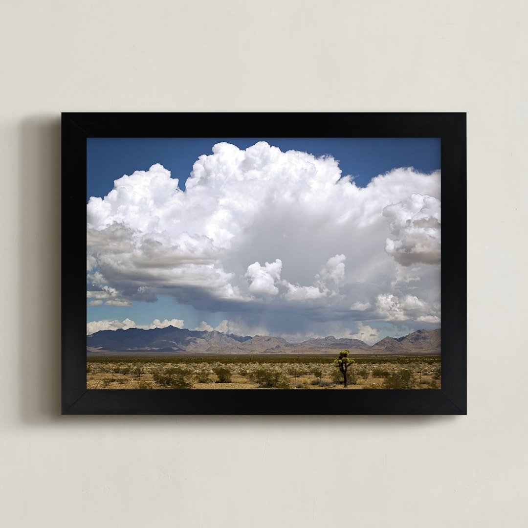 "desert drive by" - Art Print in desert sky blue by Kristi Jackson - Framed