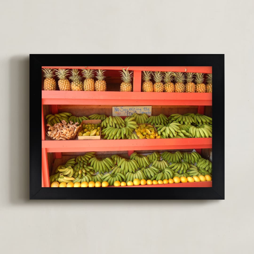"Smoothie Stand" - Art Print in orange sunshine by Sea and Sky - Framed