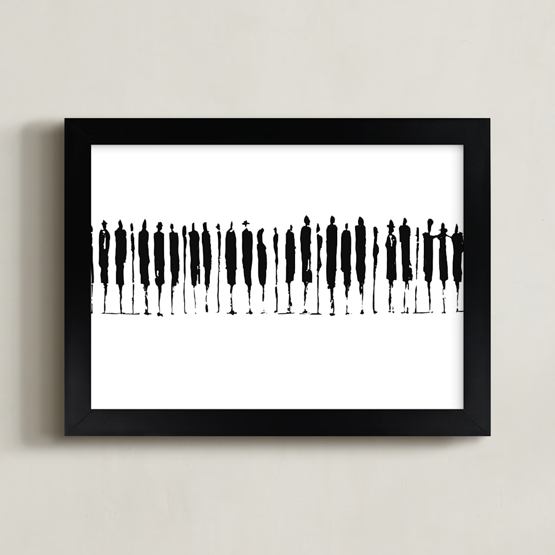 "Piano Men" - Art Print in Black and White by Vasco - Framed