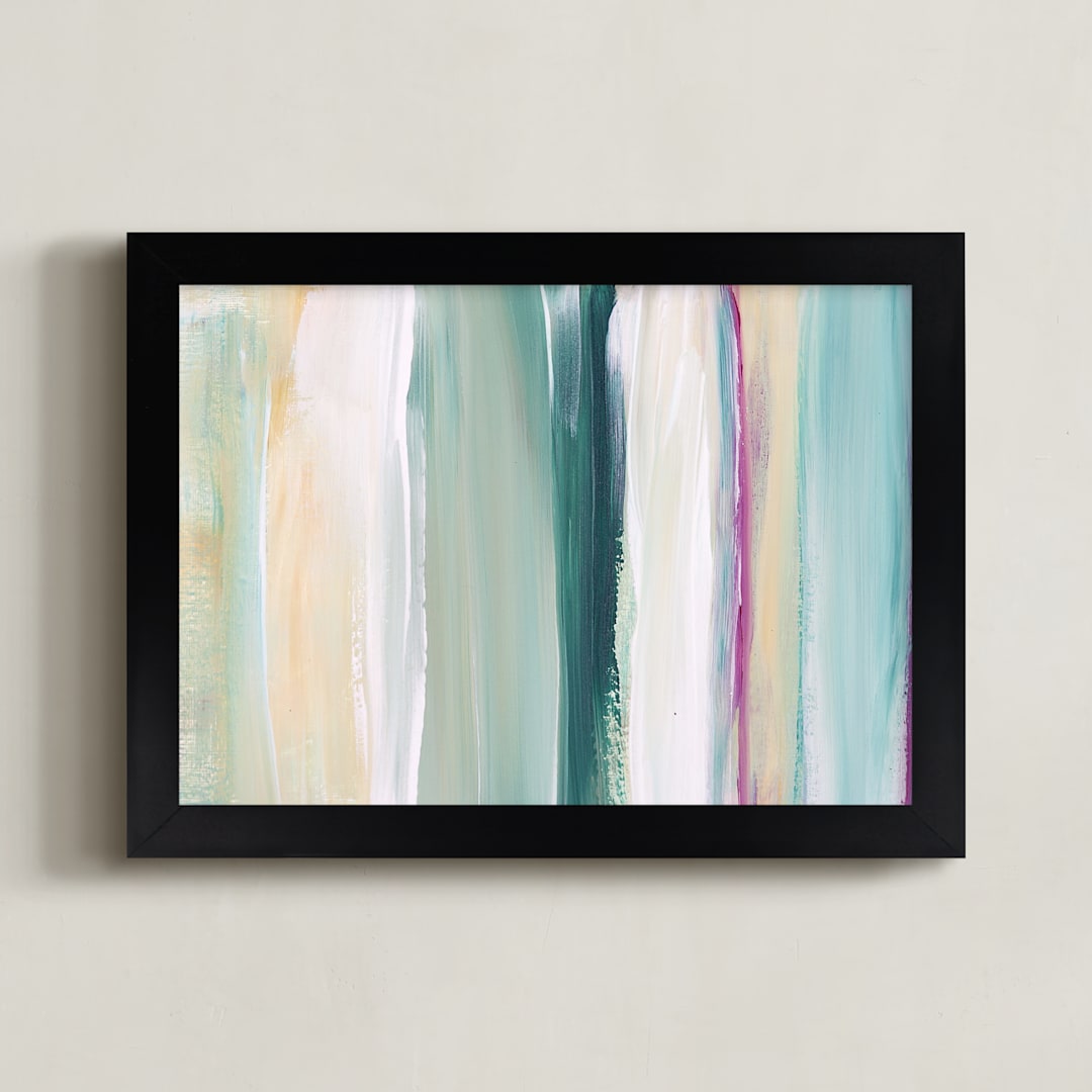 "Grace" - Art Print in Teal by Artsy Canvas Girl Designs - Framed
