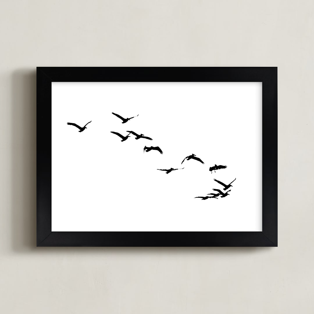 "Landing" - Art Print in Black & White by Neeta Sawhney - Framed