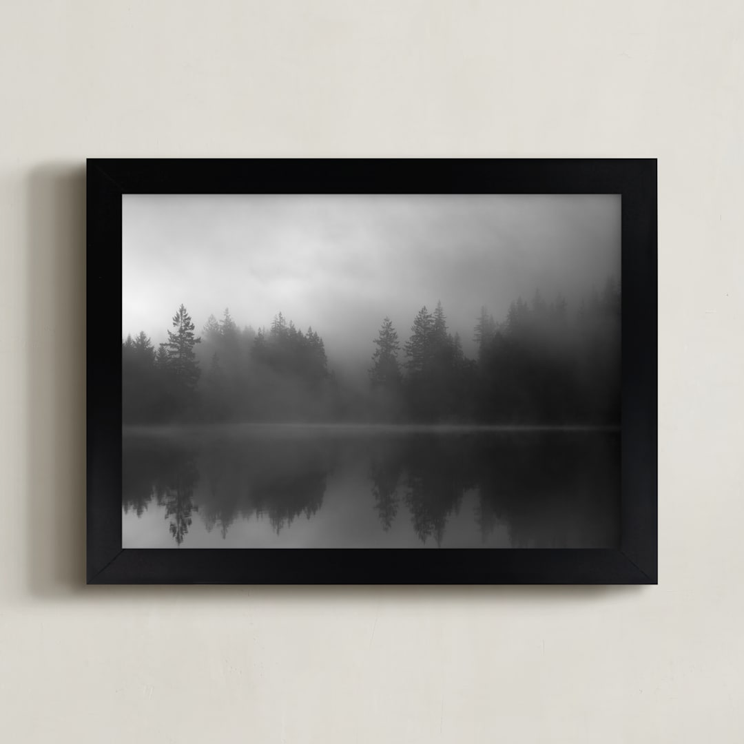 "Fog Reflection" - Art Print in Grey by Jennifer Morrow - Framed