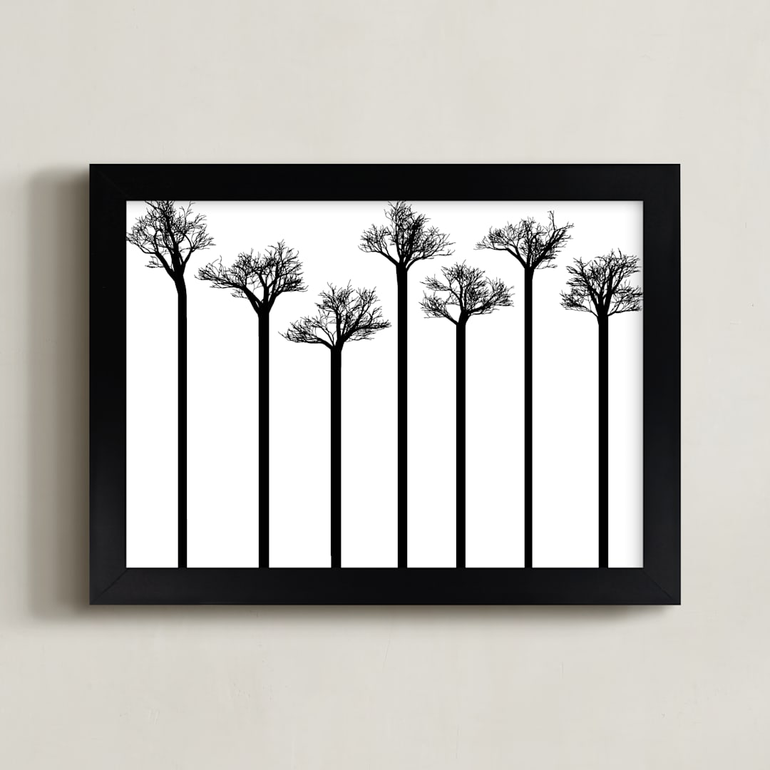 "Stand Tall" - Art Print in black on white by Leanne Friedberg - Framed