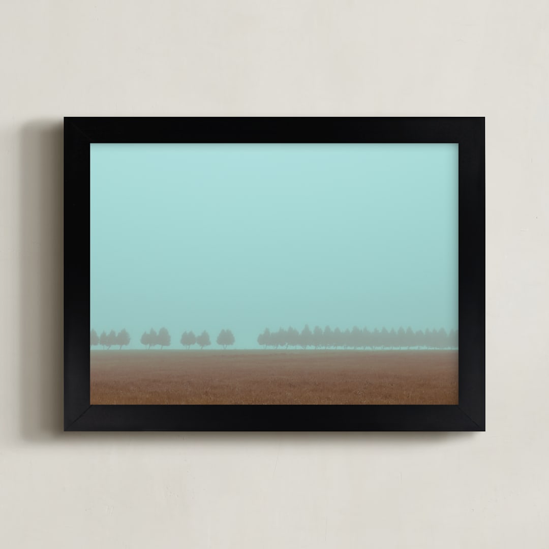 "Shrouded Trees" - Art Print in Dusty Cyan by Gabrial Reising - Framed