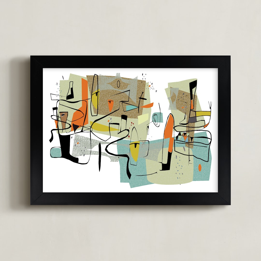 "fairview 1954" - Art Print in seafoam green by edwin wade - Framed