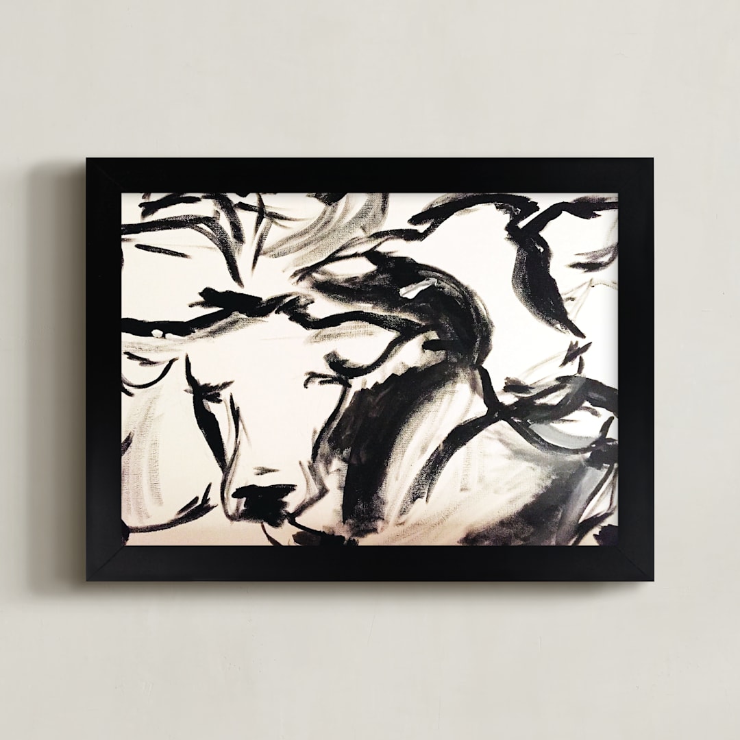 "Friends on the Farm" - Art Print in Blackened by Holly Royval - Framed