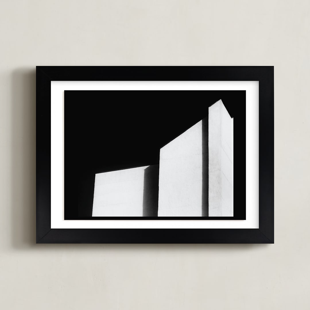 "Architecture Noir" - Art Print in deep black by Kaitie Bryant - Framed