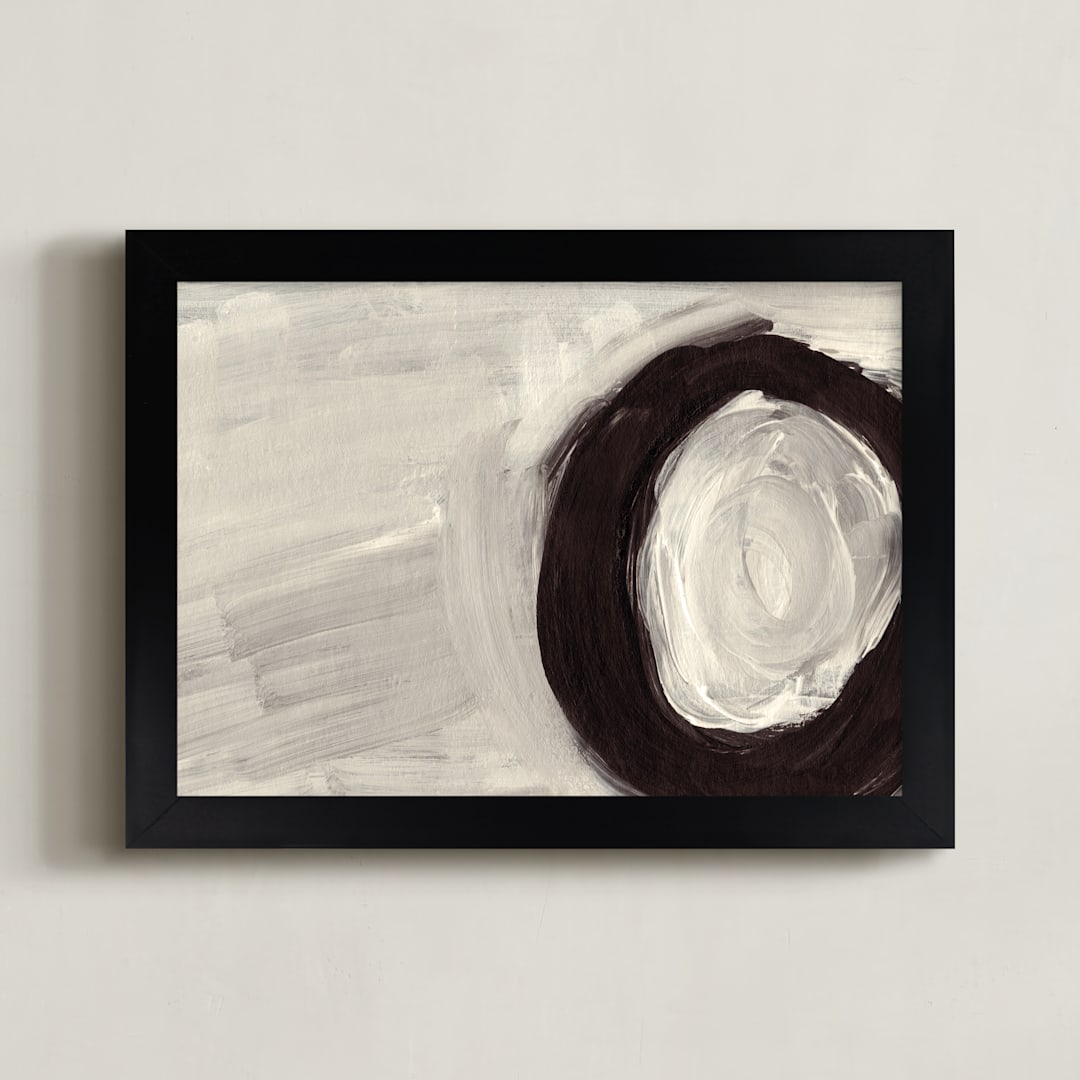 "Round and Round" - Art Print in Grey by Christiana Hudson - Framed