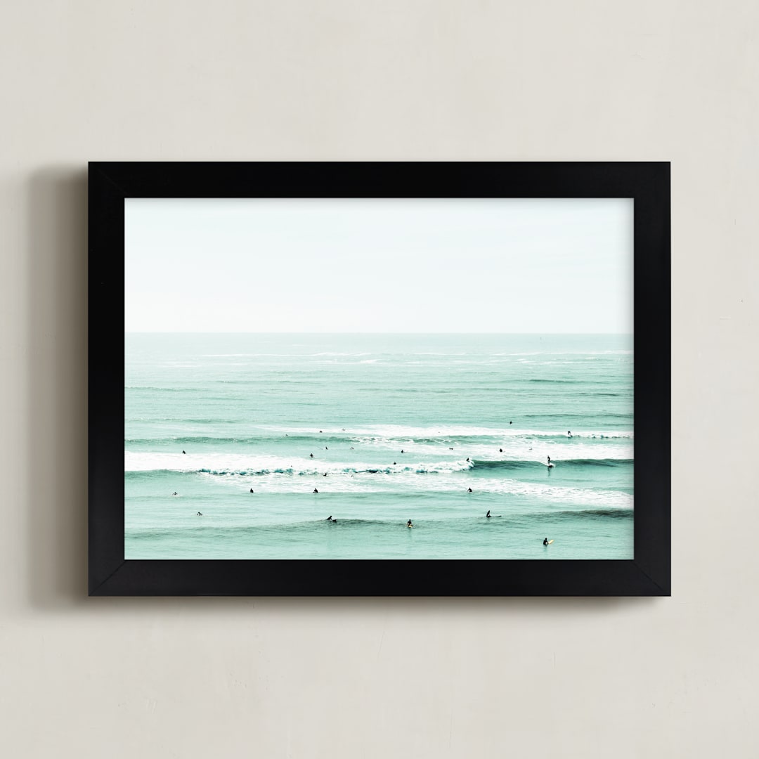 "And The Color Of My Eyes Has Gone Back Into The Sea" - Art Print in green by Summer Strauch - Framed