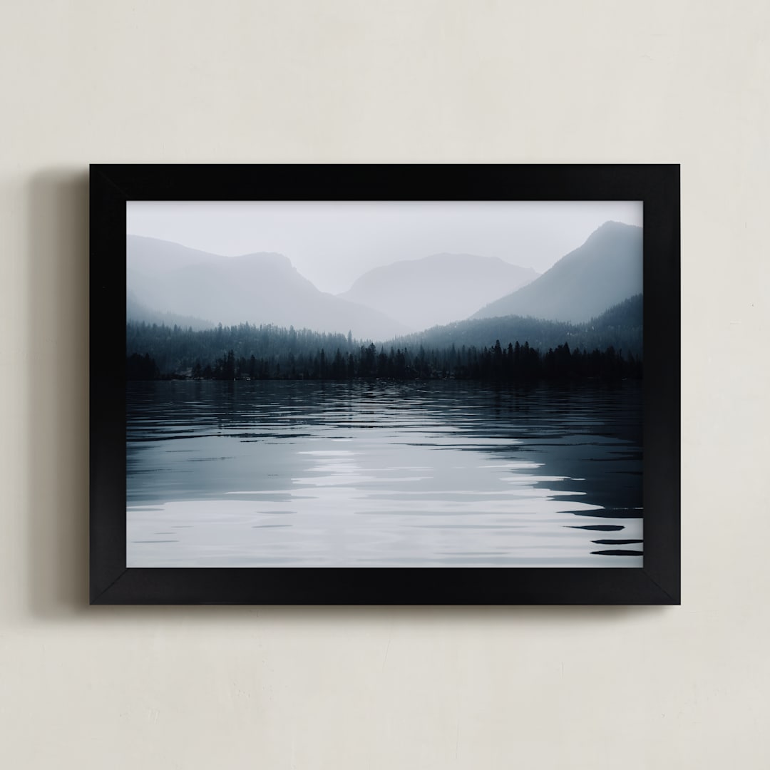 "glassy waters" - Art Print in Mist by Alicia Abla - Framed