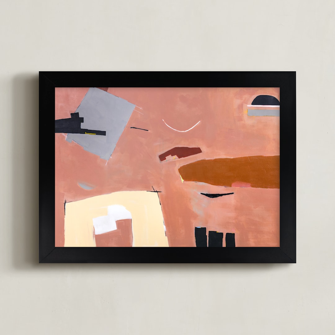 "HEMLOCK & HENNA" - Art Print in salmon by Keren Toledano - Framed