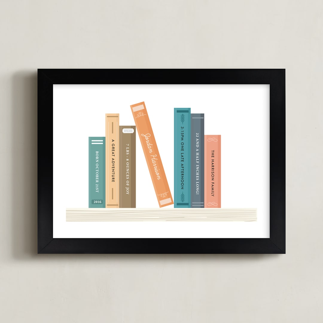 "Your Story" - Personalized Art Print in Pumpkin by Oma N. Ramkhelawan - Framed