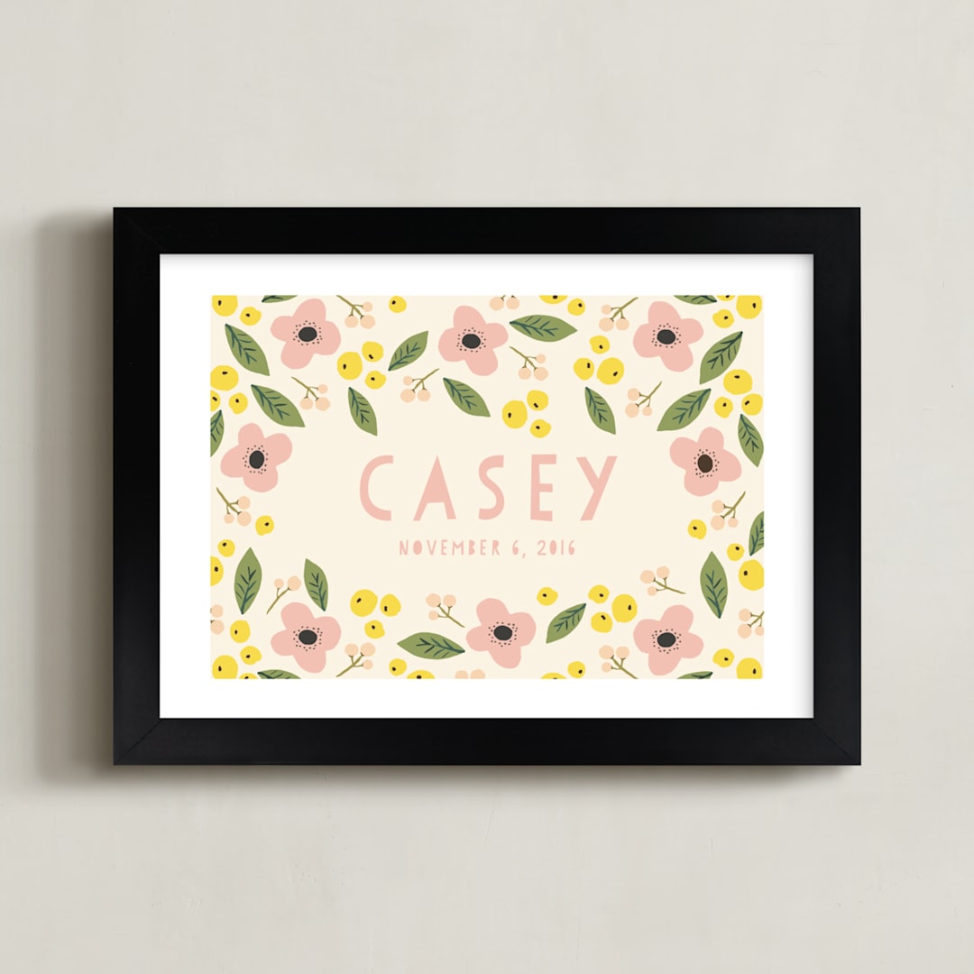 "Pink Lemonade" - Personalized Art Print in Lemonade by Haley McCoy - Framed