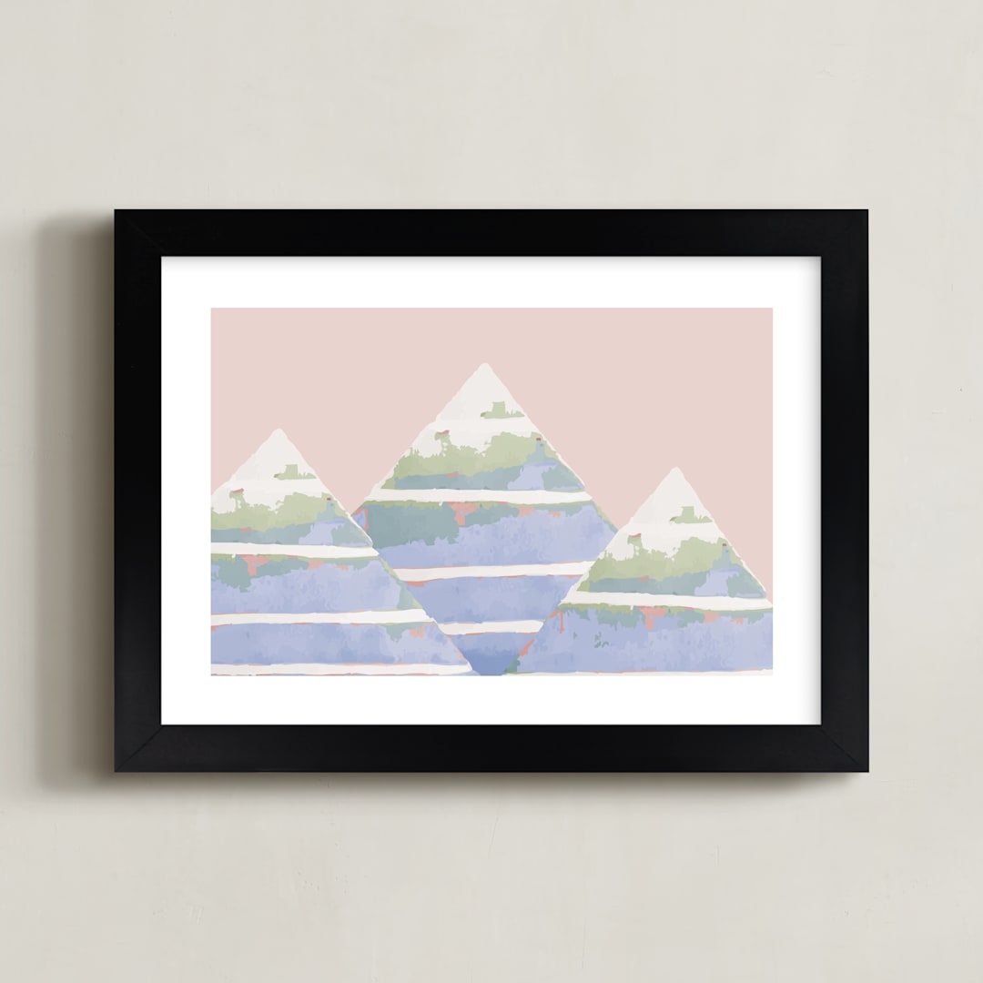"Colorful Summit" - Art Print in Sienna by Akweley Creative - Framed