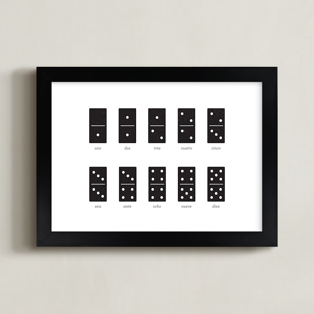 "Counting Dominoes" - Art Print in Classic Black by Snow and Ivy - Framed