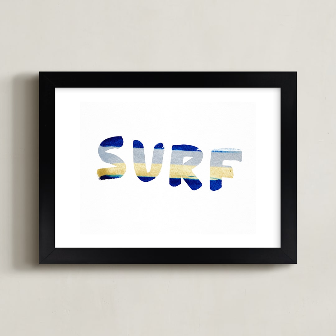 "SURF and SUN" - Art Print in Shore by Christina Flowers - Framed
