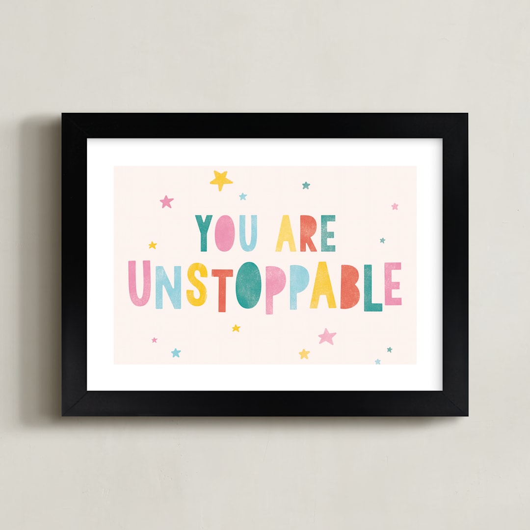 "Unstoppable" - Art Print in Blush by Shirley Lin Schneider - Framed