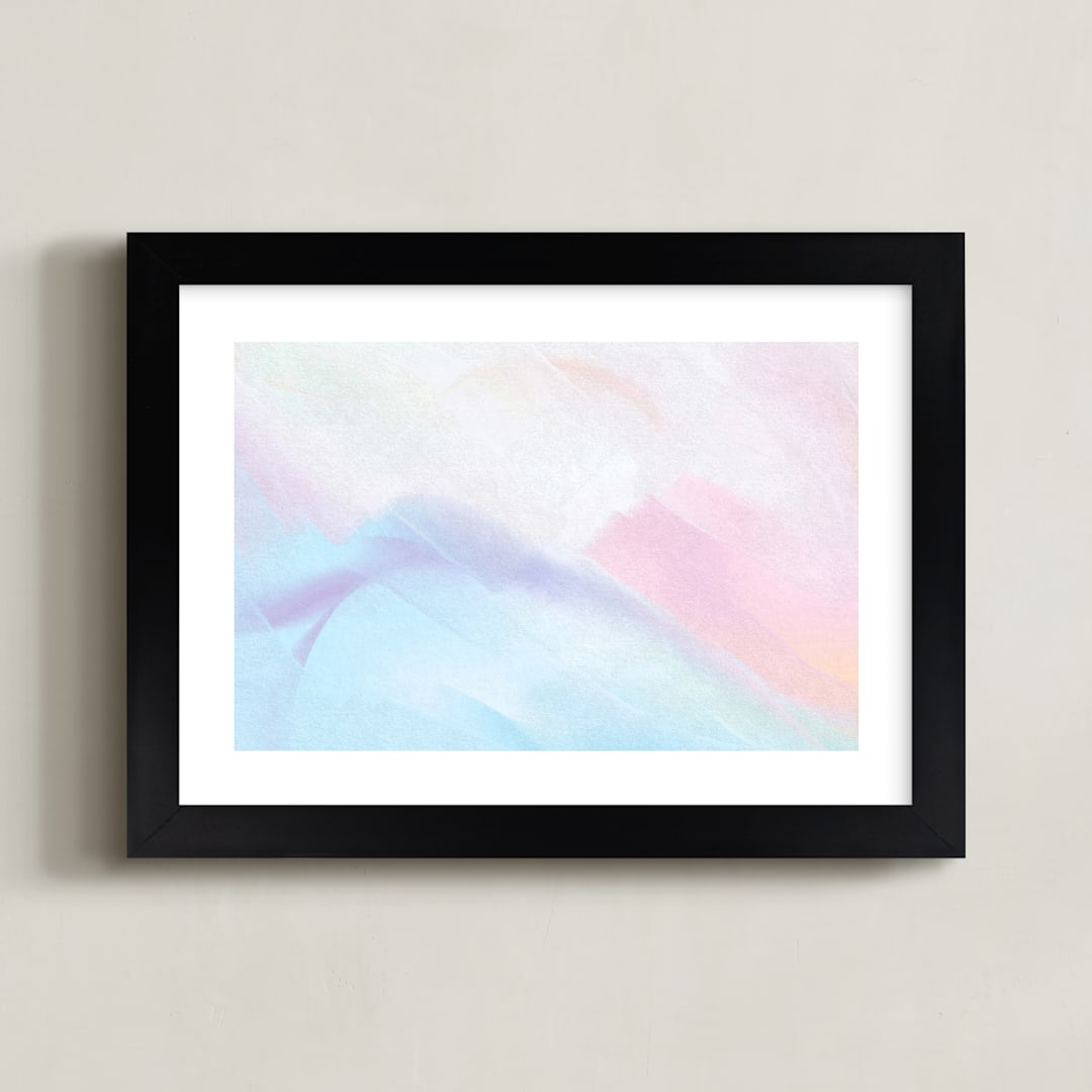 "Pastel Mountains" - Art Print in Berry by AYR - Framed